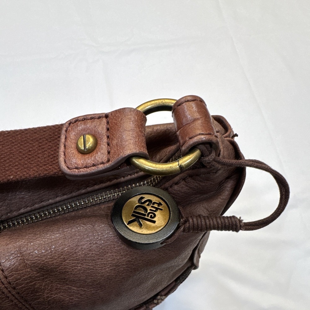 The Sak Brown Woven Crossbody Bag Zip Closure, Adjustable Strap, Pockets - Picture 9 of 11